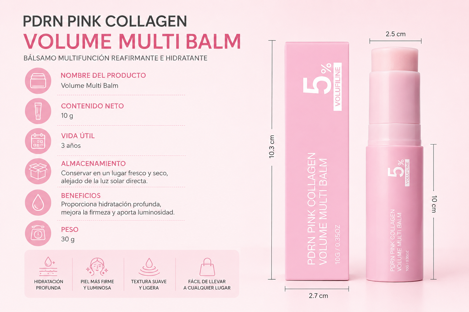 PDRN Pink Collagen Stick™ | Reafirmante, Hidratante y Antiarrugas Instantáneo